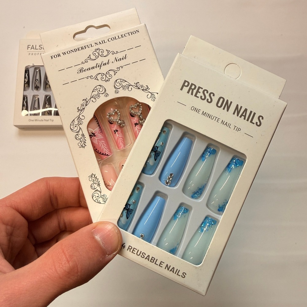 Lot of 10 Pack of 24 New False Press On Nails Assorted Designs and Colors №N27 - Picture 5 of 6